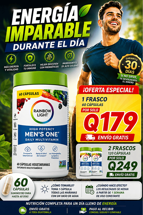 Rainbow Hombres Aumenta Tu Energia 60 Caps - Envío gratuito